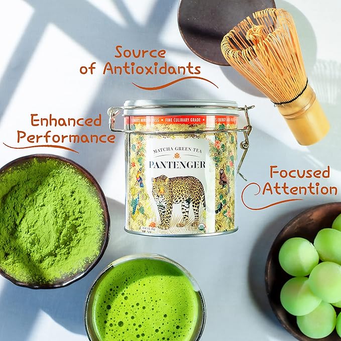Pantenger Organic Matcha Green Tea Powder | 3 OZ - 70 Servings | Authentic Japanese Matcha Powder | Premium First Harvest | Latte & Smoothie Grade.