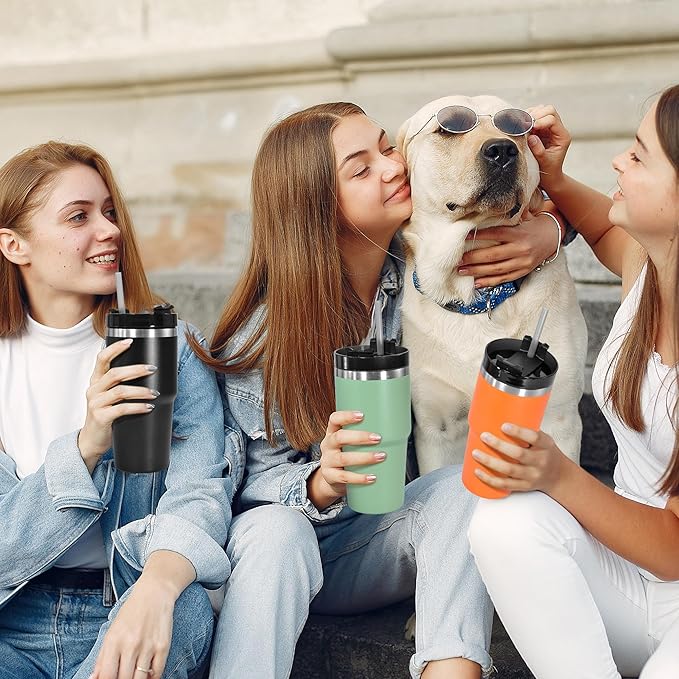 20 oz Tumbler Stainless Steel Tumblers,Reusable Double Wall Vacuum Insulated Coffee Mug for Home, Office, Outdoor Works Great for Ice Drinks and Hot Beverage(White)