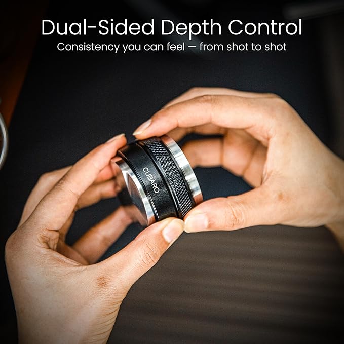 CUBARO 53.3mm Espresso Distributor & Tamper – Dual Head Coffee Leveler Tool | Adjustable Depth | Fits Breville 54mm Portafilter | Precision Espresso Hand Tamper – Premium Barista Accessories