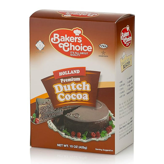 Dutch Cocoa Powder - Unsweetened Chocolate Powder- 15 Ounce - Dairy Free Kosher - Bakers Choice