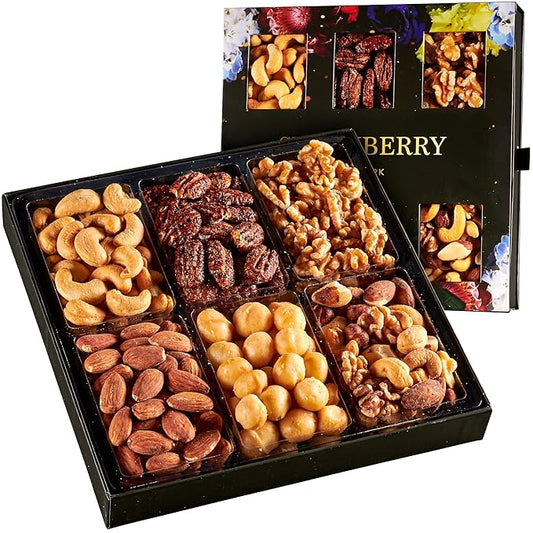 Nuts Gift Basket, Gourmet Snack Box, Gift Set For Birthday Party, Care Package, Sympathy, Healthy Gift, Gift for Men and Women. Kosher - Snackberry