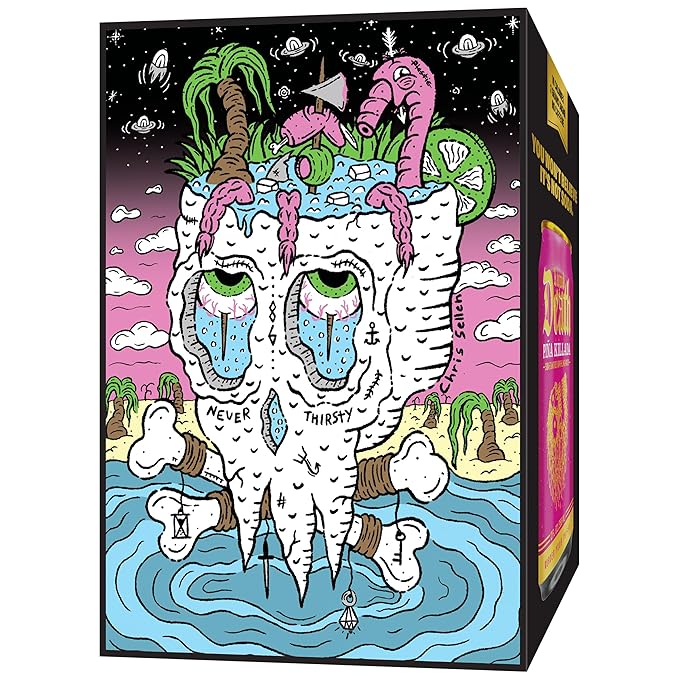 Liquid Death Soda-Flavored Sparkling Water - Piña Killada (Classic Piña Colada), Less Sugar*, Huge Flavor, No Caffeine, No Artificial Sweeteners, 12 Fl Oz (Pack of 12)