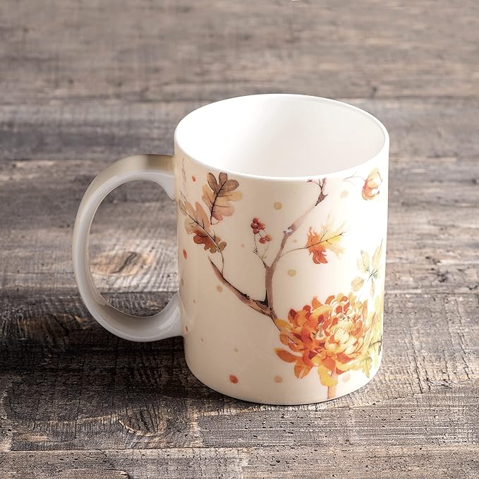 Maison d' Hermine Coffee Mug with Handles Fine Bone China Mugs Pack of One Tea Cups for Hot Beverages Cappuccino Latte Home Office Perfect for Gift (Kelim - Prairie Last Days Of Summer, 12 Ounce)