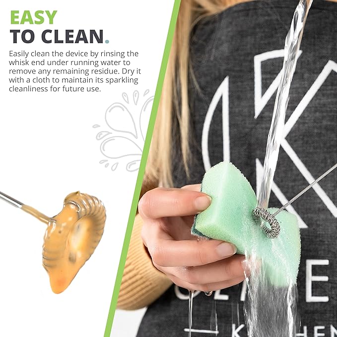 Oliver's Kitchen ® Handheld Milk Frother- Create Milky Foam For Coffee, Cappucino, Hot Chocalate And More in Seconds - USB-C Rechargeable