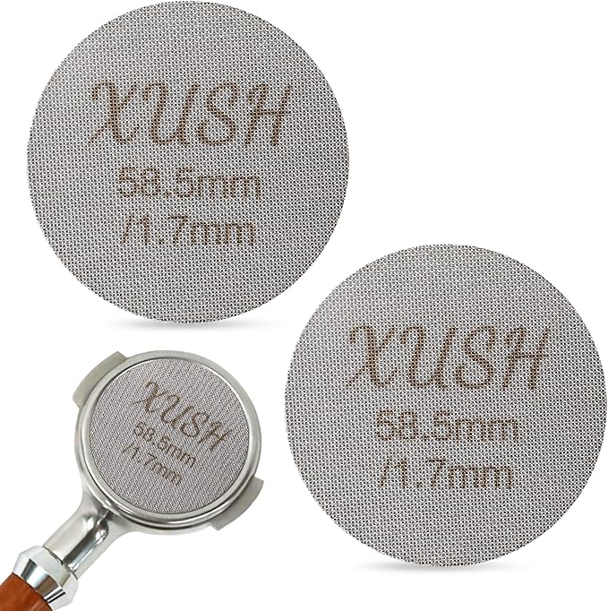 Espresso Puck Screen for 58.5mm or 58mm 2Pcs, 1.7mm Thickness Espresso Filter Screen - 150μm Filter Mesh Made With 316 Stainless Steel, Professional Barista Tool for Espresso Portafilter Filter Basket