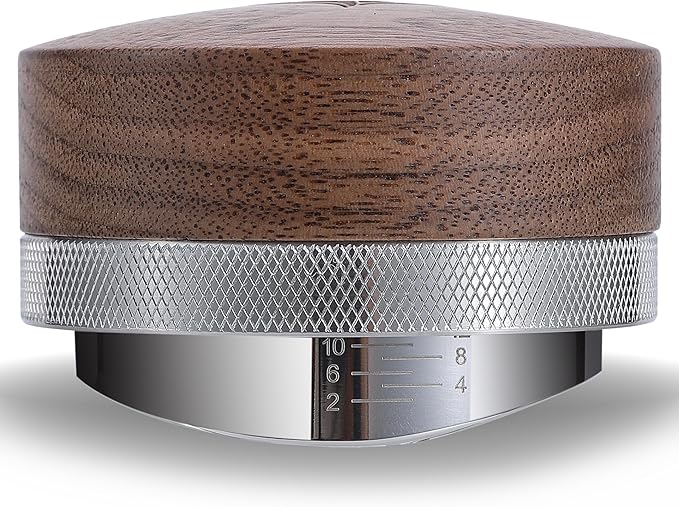 KNODOS 51mm Espresso Distribution Tool Walnut Coffee Distributor Adjustable Depth Stainless Steel Espresso Leveler Premium Espresso Machine Accessories For Coffee Bar