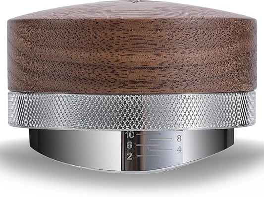 KNODOS 58mm Espresso Distribution Tool Walnut Coffee Distributor Adjustable Depth Stainless Steel Espresso Leveler Premium Espresso Machine Accessories For Coffee Bar