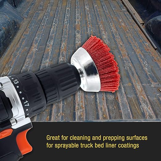 Dura-Gold 6 Piece Abrasive Filament Nylon Bristle Cup Brush Set - 1/4" Hex Drill Shank Arbor, Coarse Grit Angle Grinder Brush for Truck Bed Liner Surface Prep, Sanding, Scuffing, Rust & Paint Removal