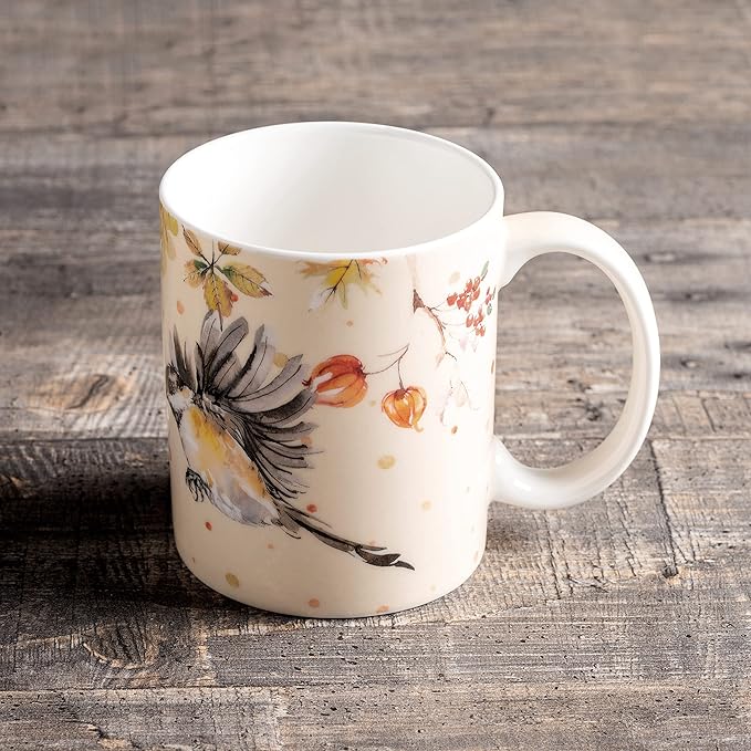Maison d' Hermine Coffee Mug with Handles Fine Bone China Mugs Pack of One Tea Cups for Hot Beverages Cappuccino Latte Home Office Perfect for Gift (Kelim - Prairie Last Days Of Summer, 12 Ounce)