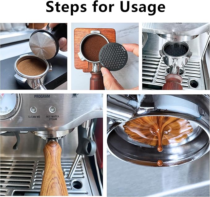 NEOUZA V4 Espresso Puck Screen 0.8mm Thickness Honeycomb Mesh Double Layer Black Protective Coating for Coffee Portafilter Basket (2, Black and Silver, 53mm)