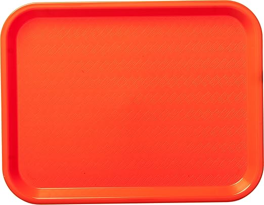 Carlisle FoodService Products CT101424 Cafe Standard Plastic Cafeteria/Fast Food Tray, NSF Certified, BPA Free, 14" Length x 10" Width, Orange (Pack of 24)