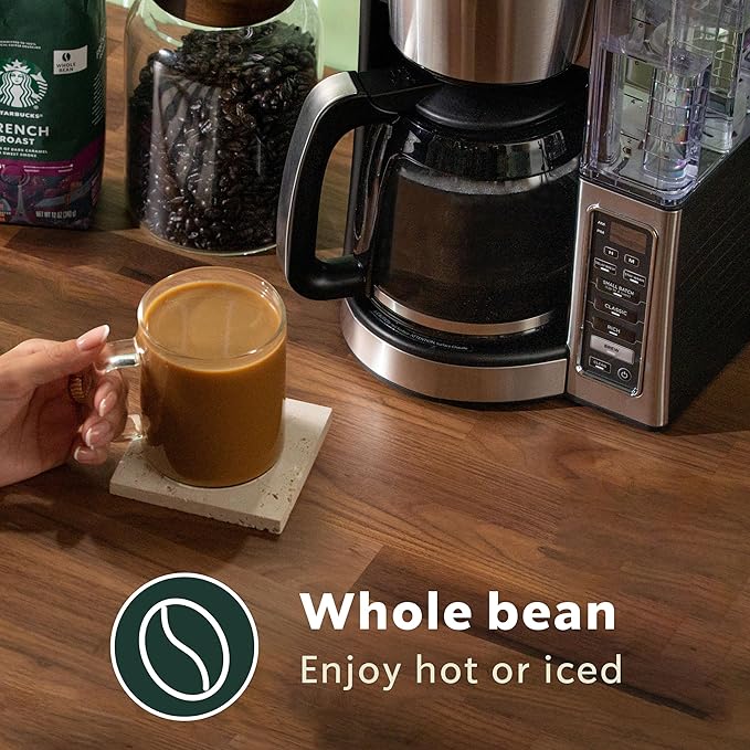 Starbucks Whole Coffee Beans, Medium Roast Hot or Iced Coffee, Pike Place Roast, 12 oz