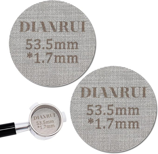 Dianrui 53.3mm Puck Screen Espresso Puck Screen for Breville 54mm Portafilter- 316 Stainless Steel Lower Shower Screen (53.3mm*1.7mm*150μm）