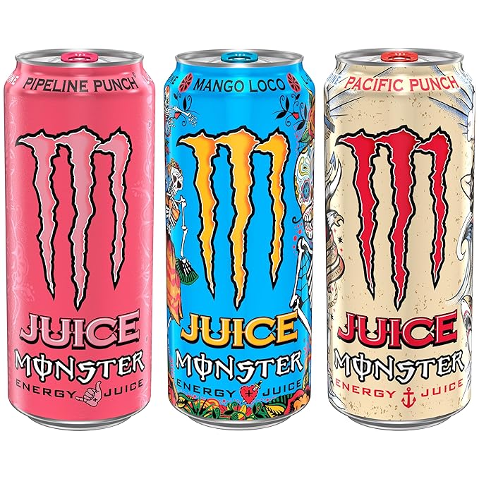 Monster Energy Juice Monster Variety Pack, PPMLPP, Energy Drink, 16 Ounce | Energy + Juice, Pack of 15