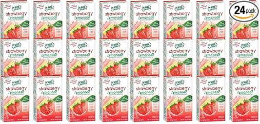 True Citrus True Lemon Strawberry Lemonade Drink Mix, Made from Real Lemons, Low Calorie, Low Sugar, Lemonade Drink Mix, 1.06 oz, 10 Count (Pack of 24)