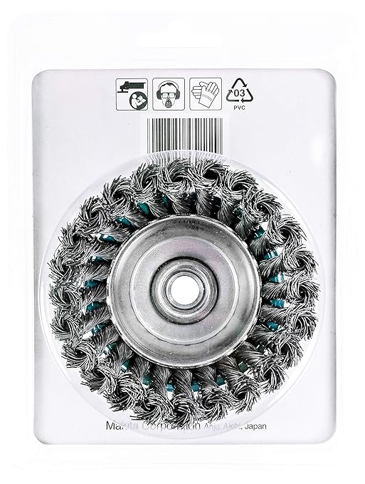 Makita 1 Piece - 4 Inch Knotted Wire Cup Brush for Grinders - Heavy-Duty Conditioning for Metal - 4" x 5/8-Inch | 11 UNC