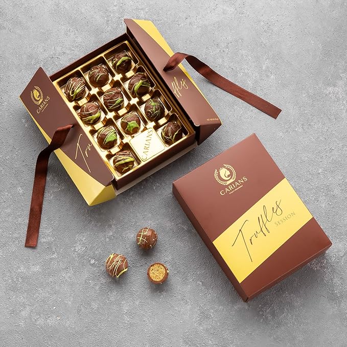 CARIANS Assorted Dubai Chocolate Gourmet Truffles Box, Dubai Chocolate Candy with Pistachio and Kunafa, Box of Candy, Luxury Premium Gourmet, Great for Gift Giving, Holiday, 11 Pc