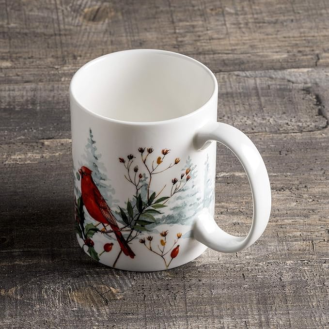 Maison d' Hermine Coffee Mug with Handles Fine Bone China Mugs Pack of One Tea Cups for Hot Beverages Cappuccino Latte Home Restaurant Office Perfect for Gift (Morzine - Morzine, 12 Ounce)