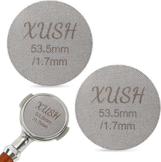 53.5mm Espresso Puck Screen Suitable for 54mm 2Pcs, 1.7mm Thickness Espresso Filter Screen - Made With 316 Stainless Steel, Professional Barista Tool for Espresso Portafilter Filter Basket