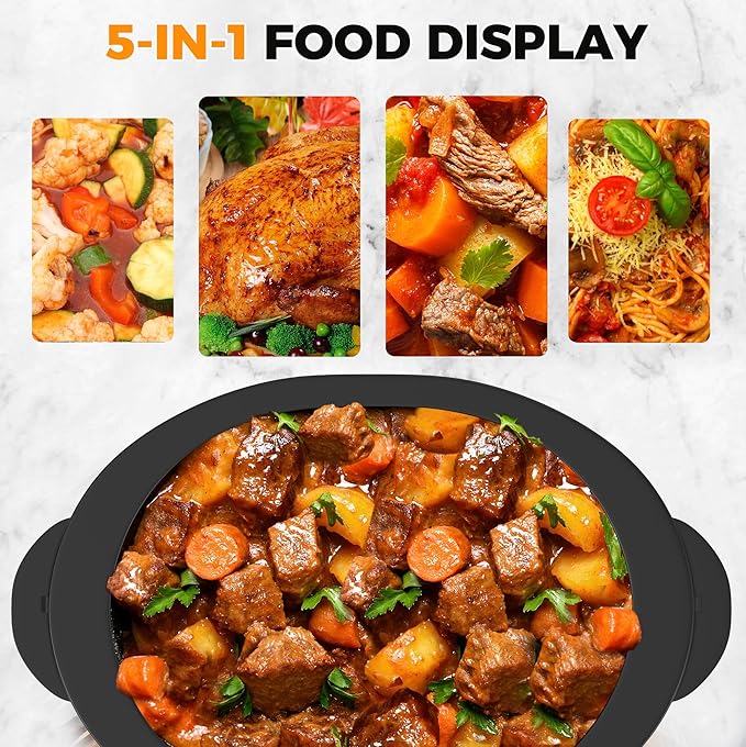 8 QT Electric Roaster Oven with Self-Basting Lid, Turkey Roaster Oven with Defrost Warm Function, Removable Pan and Rack, Black