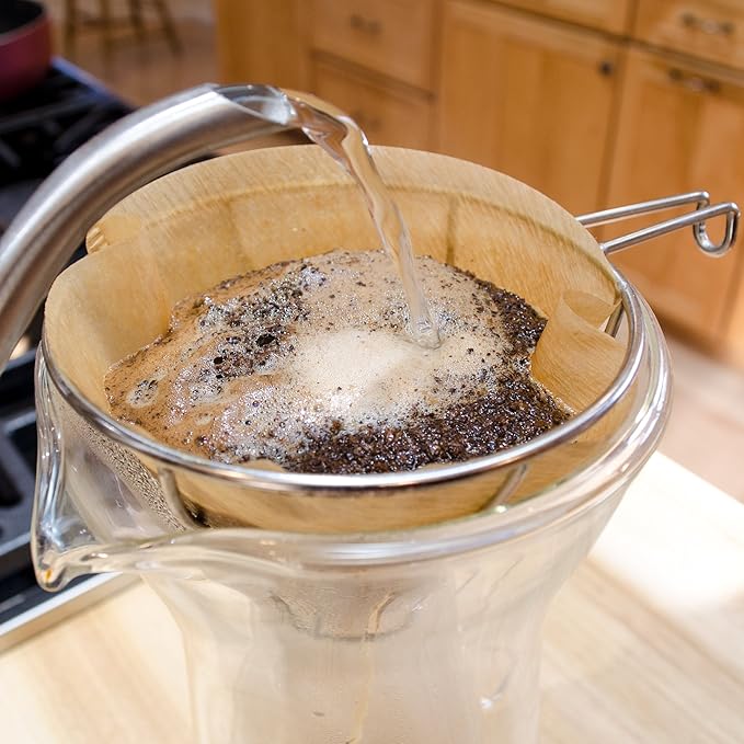 Premium No. 2 Unbleached Coffee Filters - 100ct Heavy-Weight 54g Japanese Paper for V60 & Pour Over - Virgin Pulp & 50% Hemp Fibers - Zero-Odor - Double Reinforced Seams - 3rd Wave Filters