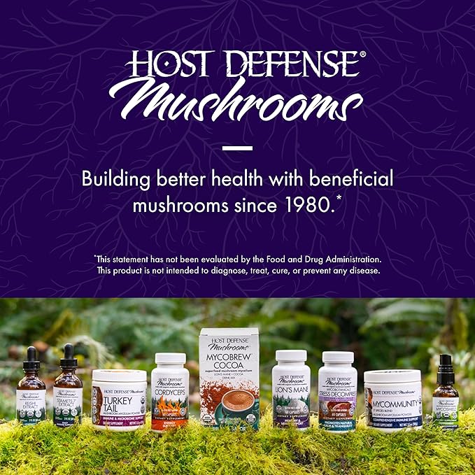 Host Defense MycoBrew Cocoa - Cocoa Drink Mix Includes Lion's Mane Mushroom Powder - Superfood Powder Drink Mix with Fair Trade Certified Chocolate - 10.6 oz (20 Servings)