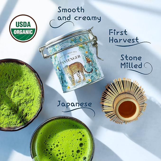 Organic Ceremonial Grade Matcha | Emerald Green, Creamy & Sweet (for a matcha) | Japanese - First Harvest -Hand Picked - Stone Milled | By Pantenger