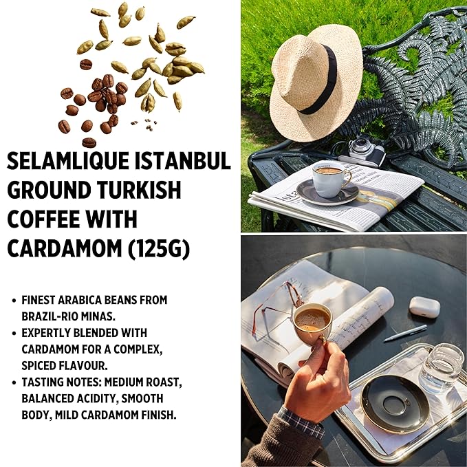 Selamlique Istanbul Turkish Coffee (4.40oz) Ultra Fine Ground (Cardamom)