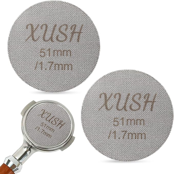 XUSH 2Pcs 51mm Espresso Puck Screen, 1.7mm Thickness Espresso Filter Screen - Made With 316 Stainless Steel, Professional Barista Tool for Espresso Portafilter Filter Basket