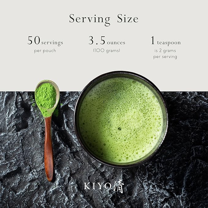 Kiyo Matcha Classic Grade Hatsumukashi Ceremonial Uji Matcha - Pure Japanese First Harvest Ceremonial Grade Matcha Green Tea Powder from Uji, Japan (100g/3.52oz)