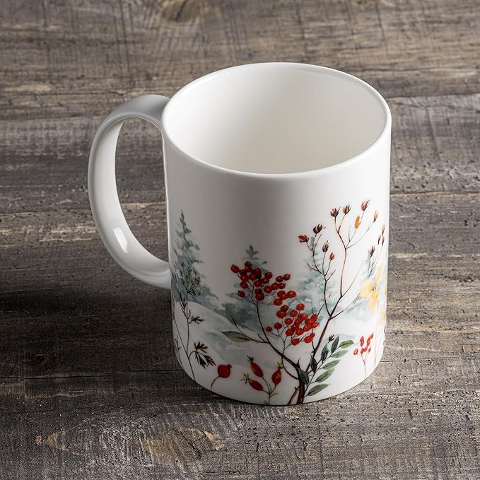 Maison d' Hermine Coffee Mug with Handles Fine Bone China Mugs Pack of One Tea Cups for Hot Beverages Cappuccino Latte Home Restaurant Office Perfect for Gift (Morzine - Chamonix, 12 Ounce)