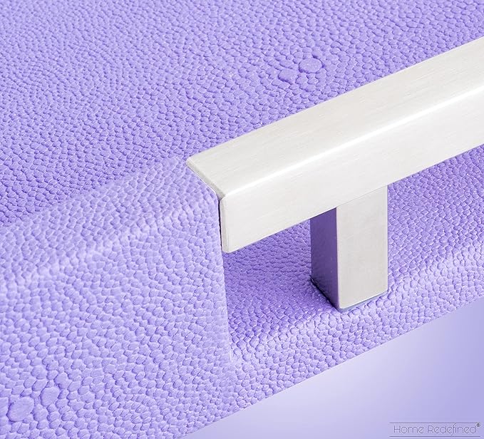 Modern Elegant 17.5"x12" Rectangle Purple Lavender Shagreen Faux Leather Decorative Tray Ottoman Coffee Table Perfume Living Room Kitchen Serving Tray with Silver Metal Handles by Home Redefined