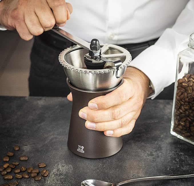 Peugeot - Kronos Manual Coffee Mill - Adjustable Grinder with 43 Settings - Stainless Steel, 50g Capacity