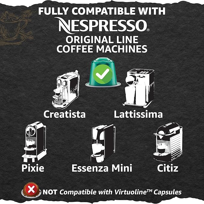 Cellini Caffè Intenso Aluminum Nespresso Pods, 120 Count, Dark Roast Coffee Capsules, 100% Nespresso Original Machine Compatible, Extra Strong