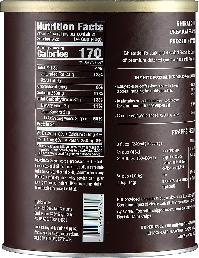 Ghirardelli Frozen Hot Cocoa Can, 3.12 Pound (Pack of 1)