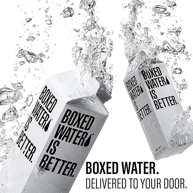 Boxed Water 16.9 oz. (12 Pack) – Purified Drinking Water in Plant-Based Cartons – BPA-Free, Refillable, Reusable – More Sustainable than Premium Plastic Bottles