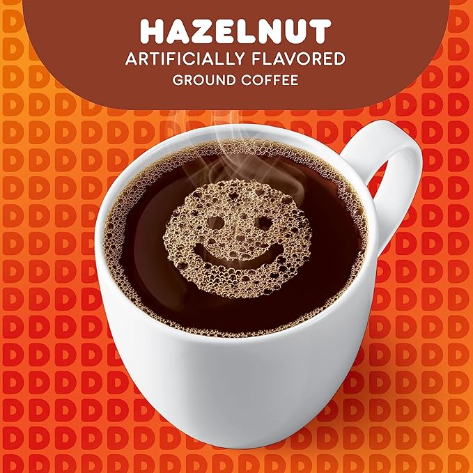 Dunkin' Hazelnut Flavored Ground Coffee, 18 Ounce (Pack of 6)