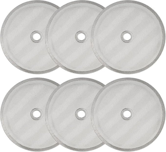 6 Pack French Press Replacement Filter Screens - 4 Inch Stainless Steel Mesh with Metal Center Ring for 34 Oz, 1000ml, 8 Cup French Press Coffee and Tea Makers