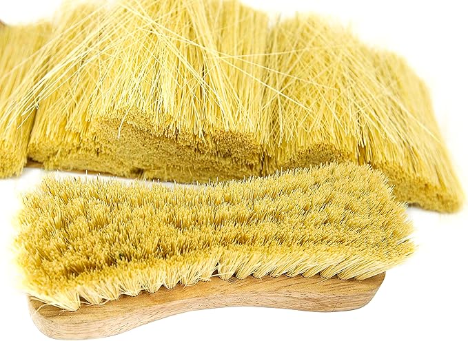 All-Natural Wooden Scrub Brush Set | Eco-Friendly Cleaning Brush Set with Tampico Bristles | Floor Scrub Brush & Shower Scrubber for Bathroom, Tub, Kitchen & Carpet | Sustainable Set – Pack of 2