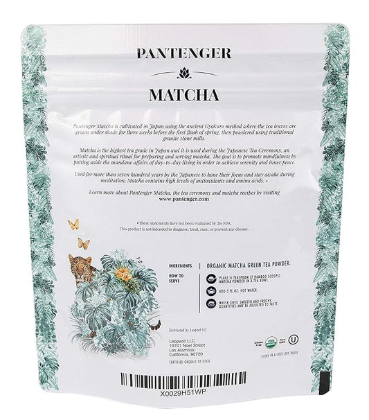 Organic Ceremonial Grade Matcha | Emerald Green, Creamy & Sweet (for a matcha) | Japanese - First Harvest - Hand Picked - Stone Milled | By Pantenger