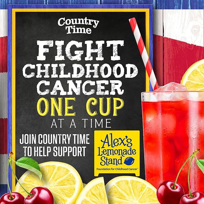 Country Time Cherry Lemonade Powdered Drink Mix, 1 Canister, for Shareable Refreshment, Naturally Flavored with Other Natural Flavor, No Artificial Sweeteners or Flavors, 18.3 oz
