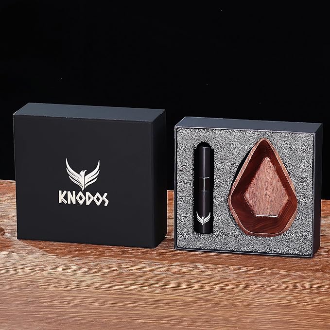 KNODOS Walnut 58mm Espresso Accessories Kit Includes Espresso Knock Box, Tamper Station, Calibrated Espresso Tamper, Adjustable Distribution Tool, Coffee Bean Dosing Cup and RDT Spray Bottle