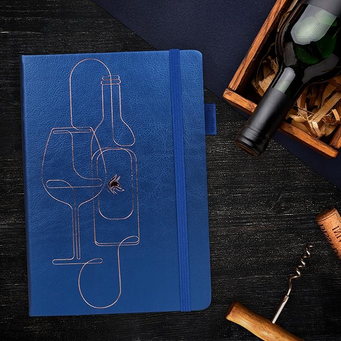 Clever Fox Wine Journal for Wine Tasting – Guided Wine Diary & Log Book with Tasting Instructions, Aroma Wheel, Food Pairing & Glass Guide – 132 Entries, Hardcover, A5 Size (Mystic Blue)