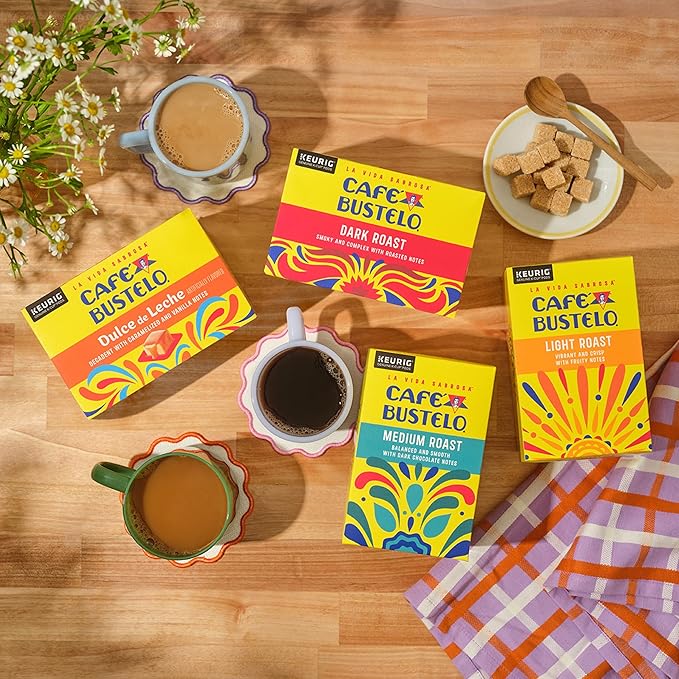 Café Bustelo Dulce de Leche Artificially Flavored Coffee, 10 Ct. K-Cup pods (Pack of 6)