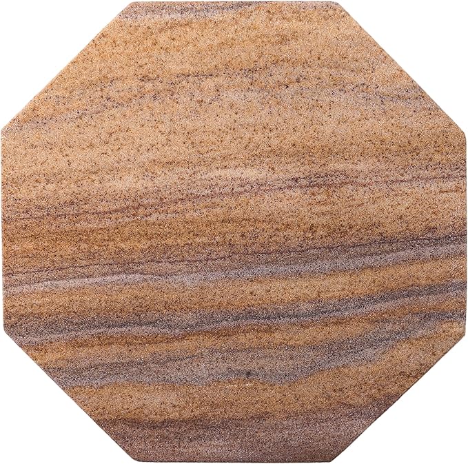 Sandstone Water Absorbent Hand Crafted Octagon Coasters for Drinks- Set of 4-4 inches Wide Thirsty Stone bar/Drink Coasters Made from Real Solid Stone (Without Holder, Set of 4)