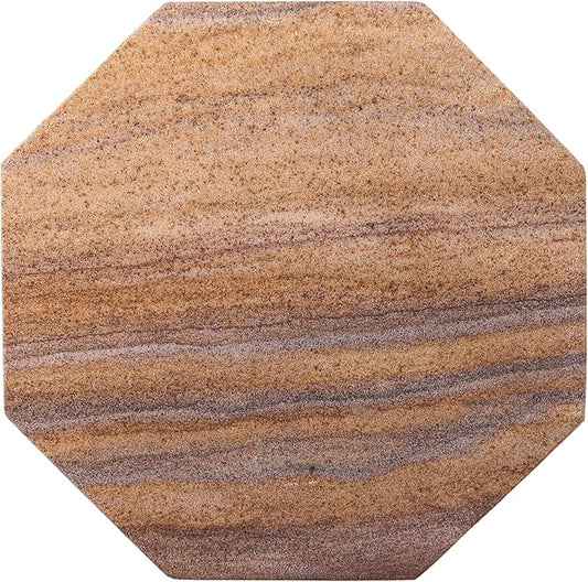 Sandstone Water Absorbent Hand Crafted Octagon Coasters for Drinks- Set of 4-4 inches Wide Thirsty Stone bar/Drink Coasters Made from Real Solid Stone (Without Holder, Set of 4)