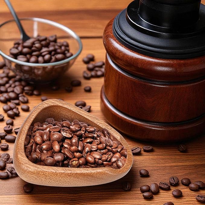 Coffee Bean Dosing Cup – Single Tray Walnut Wood Espresso Accessories Measuring Tool for Tea Enthusiasts, Bar Use, Camping Gym & Home Use, Barista Quantitative Tool to Reduce Coffee Static Electricity