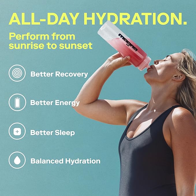 MAGNA Electrolyte Powder Drink Mix for Hydration, Energy & Focus Support with Magnesium L Threonate, Sodium, Potassium, Vitamin D, B6 & B12, Sugar Free, Unflavored, 7 Servings