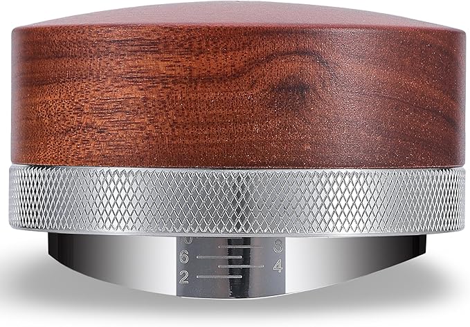 KNODOS 51.5mm Espresso Distribution Tool for La Pavoni Post Millenium Models Wooden Coffee Distributor Adjustable Depth Stainless Steel Espresso Leveler