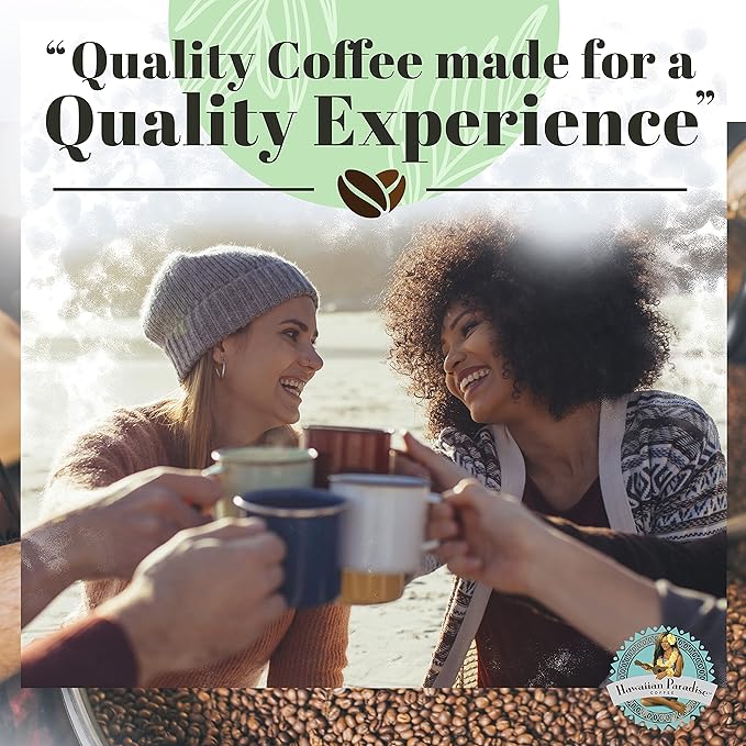 Hawaiian Paradise Coffee 10% Kona Blend Single Serve Cups 18 Count Dark Roast - Made From The Finest Beans - Compatible with Keurig K-Cup Brewers
